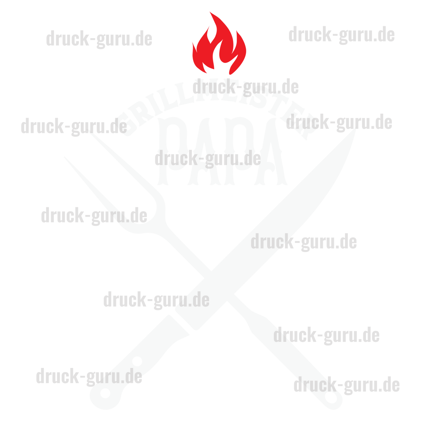 Bügelbild "Grillmeister Papa weiß" druck-guru