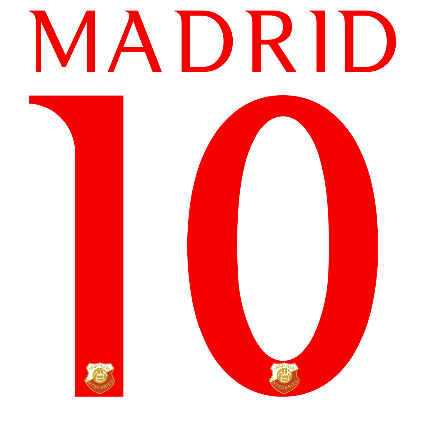 Nummernsatz "Madrid" + Teamlogo druck-guru