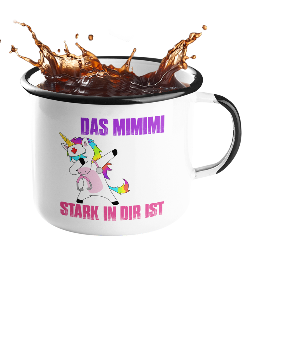 Emailletasse Einhorn "Mimimi" Handmade-Lifestyle