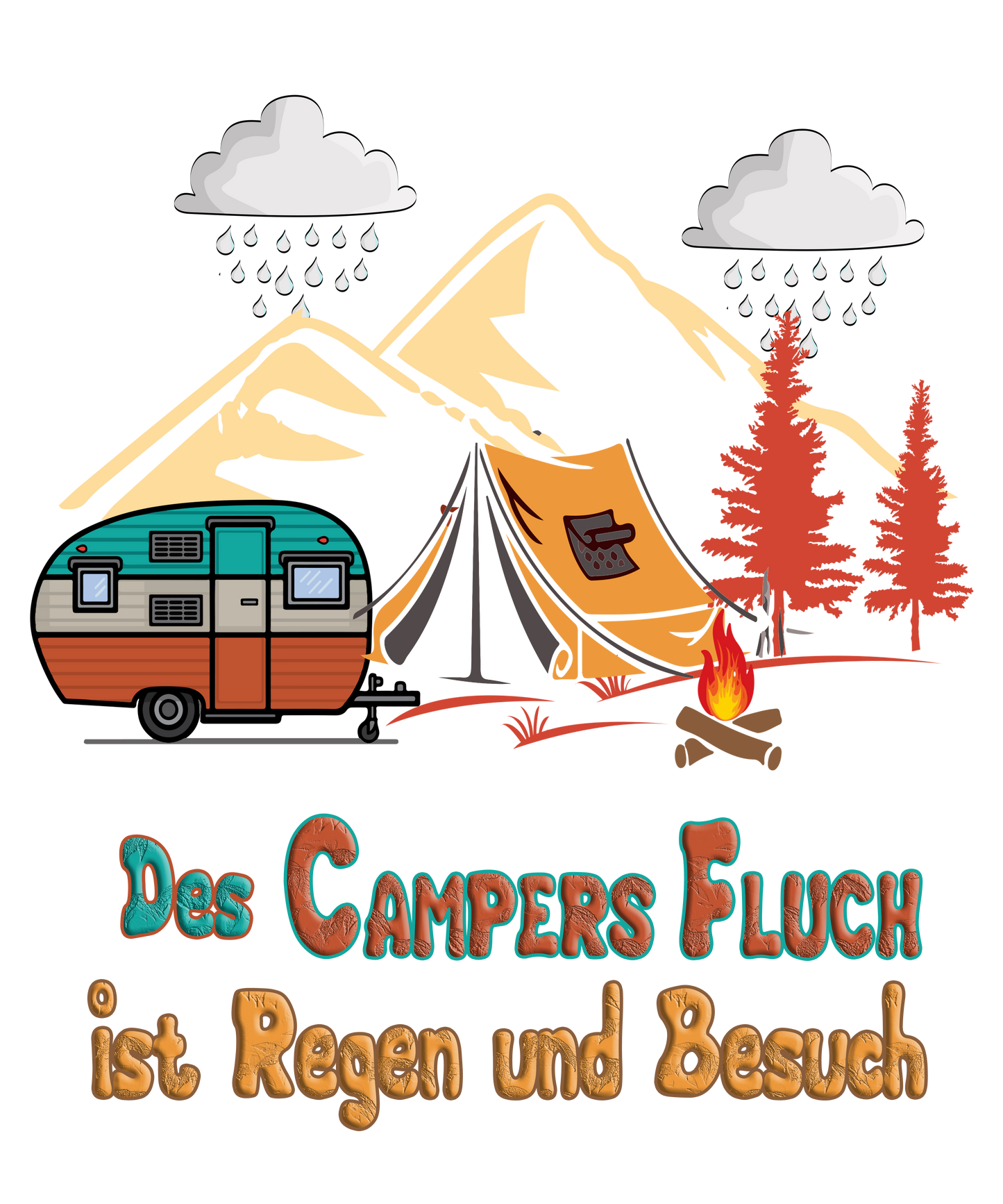 DTF Bügelbild Camping "Des Campers Fluch..." druck-guru
