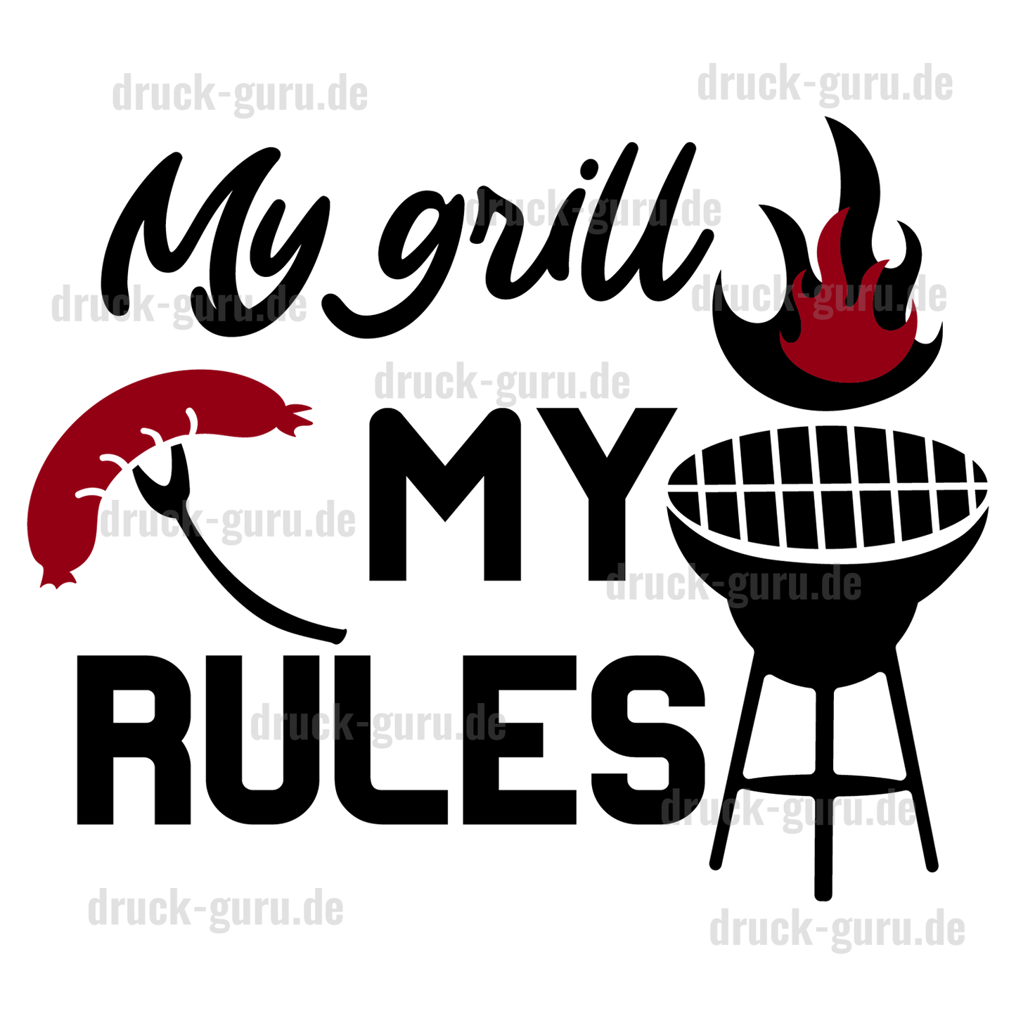 Bügelbild My rules" druck-guru