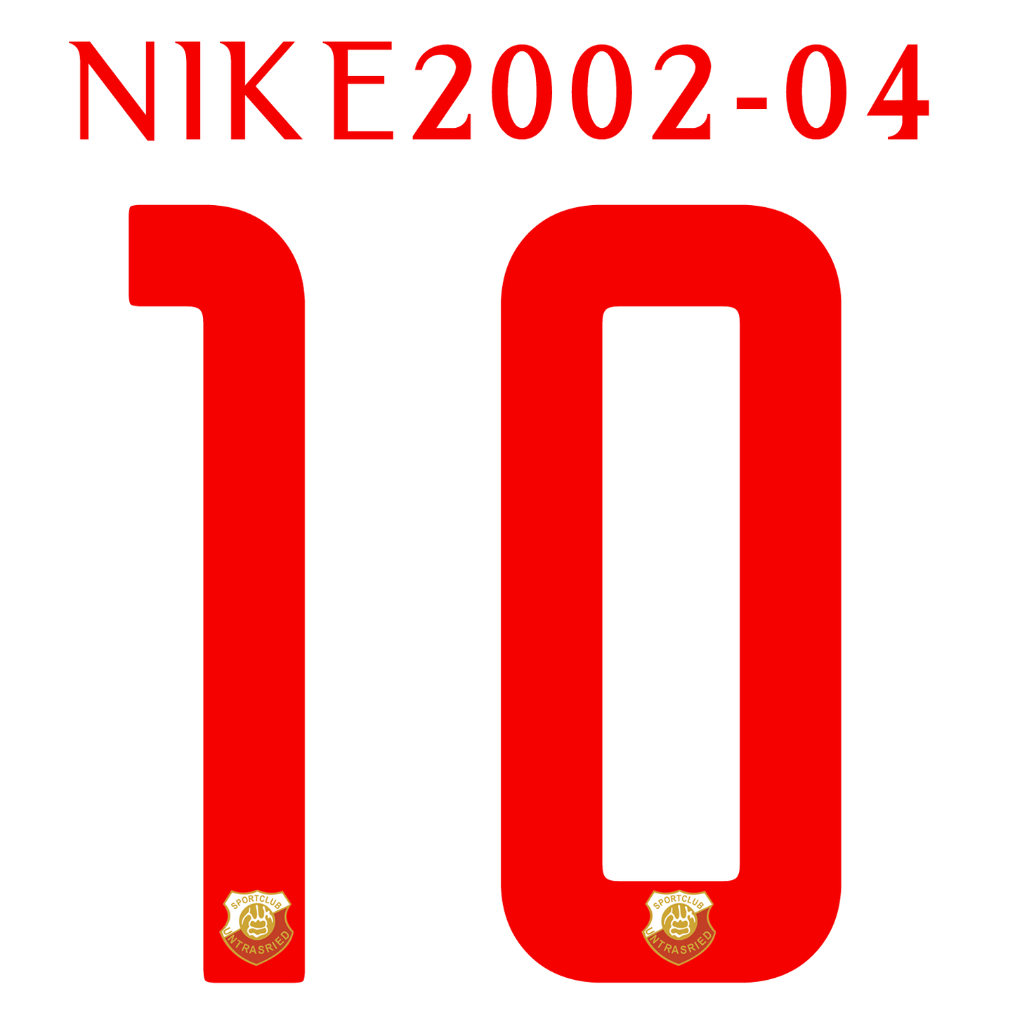 Nummernsatz "Nike 2002-04" + Teamlogo druck-guru