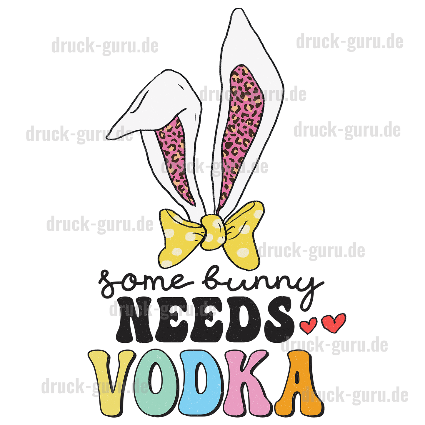 Bügelbild "Bunny needs Vodka " druck-guru