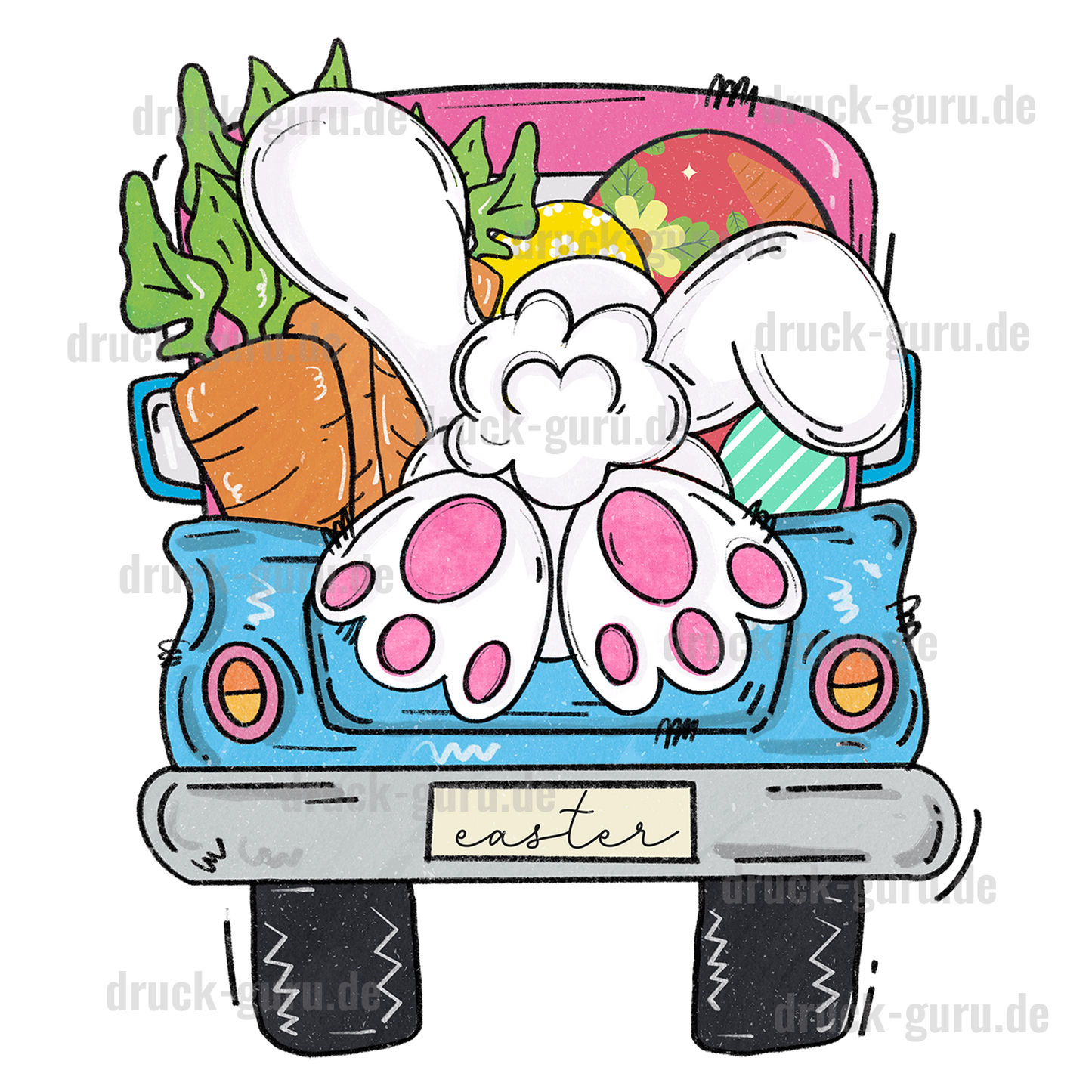 Bügelbild "Truck Bunny" druck-guru