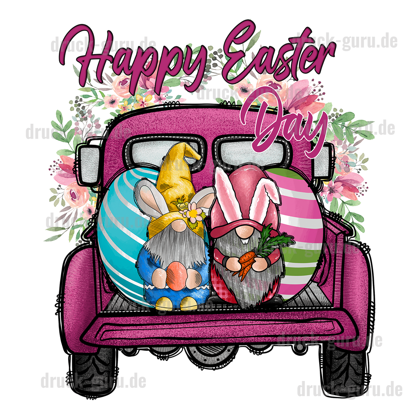 Bügelbild "Happy Easter Day" druck-guru