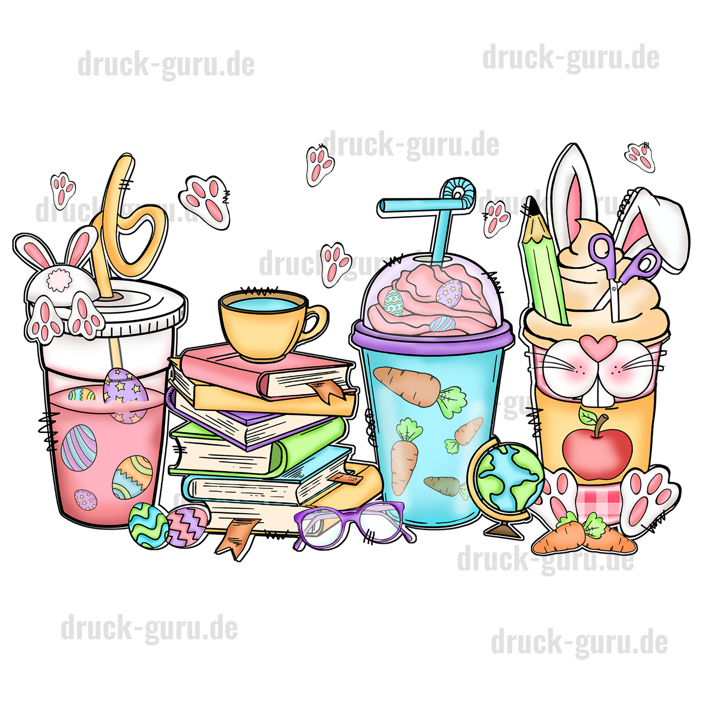 Bügelbild "Bunny Cup" druck-guru