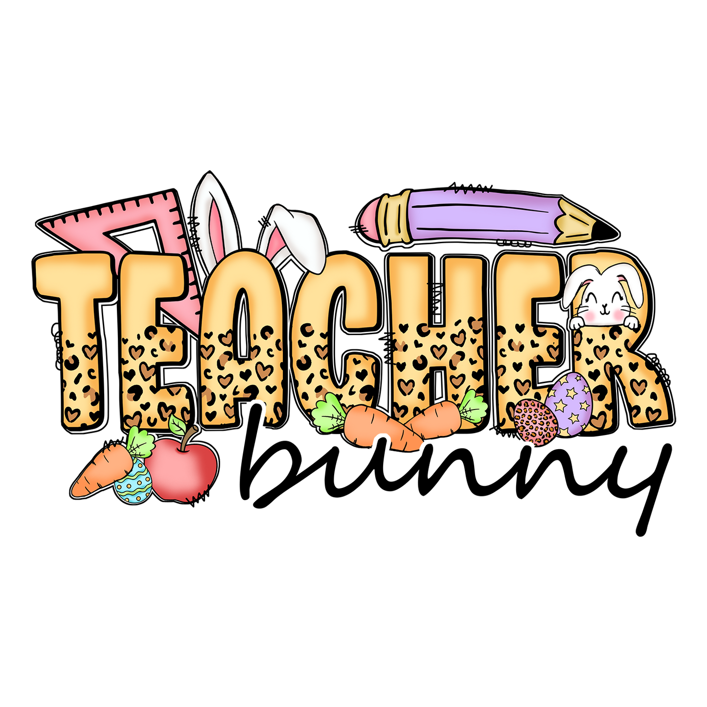 Bügelbild "Teacher Bunny" druck-guru