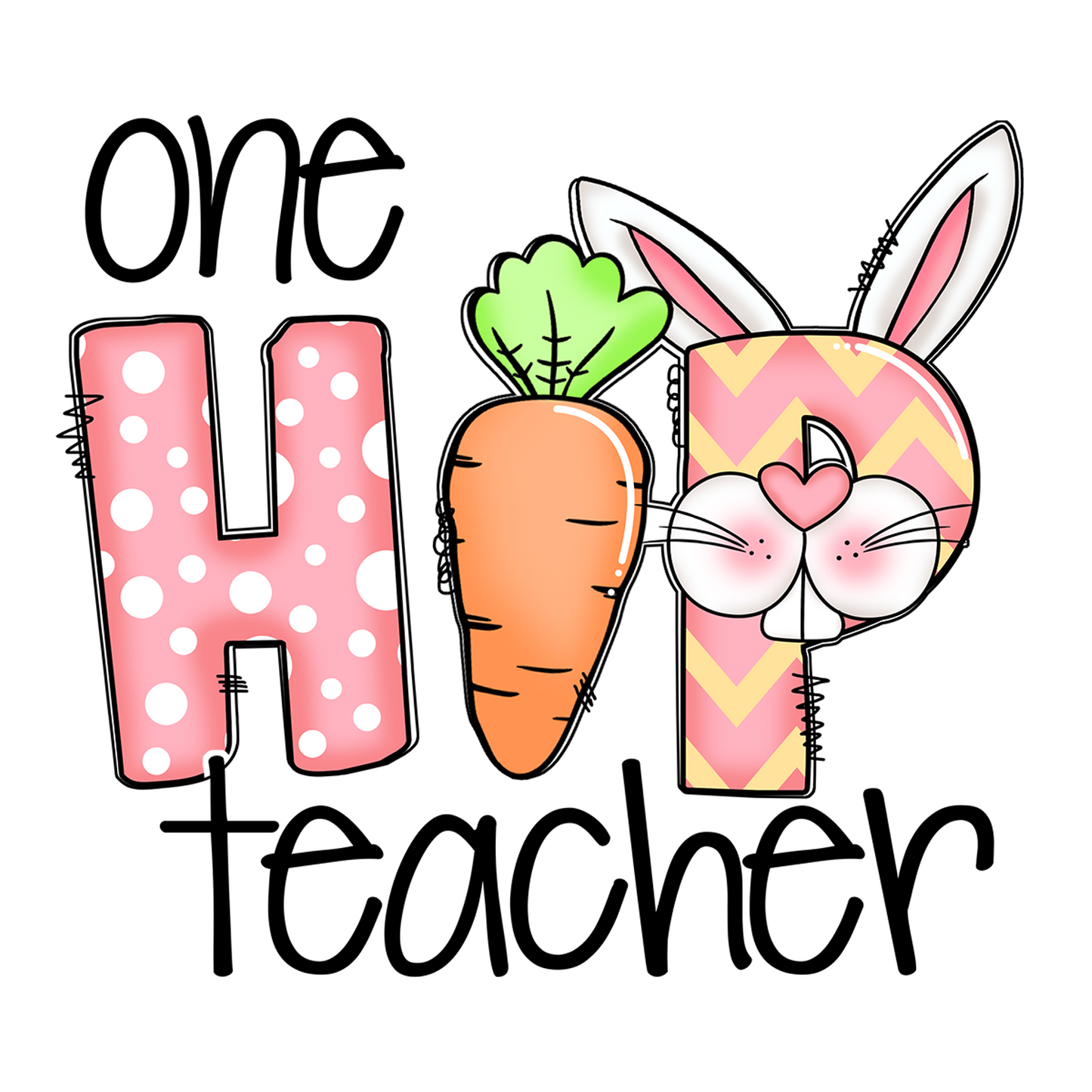 Bügelbild "One Hip Teacher" druck-guru