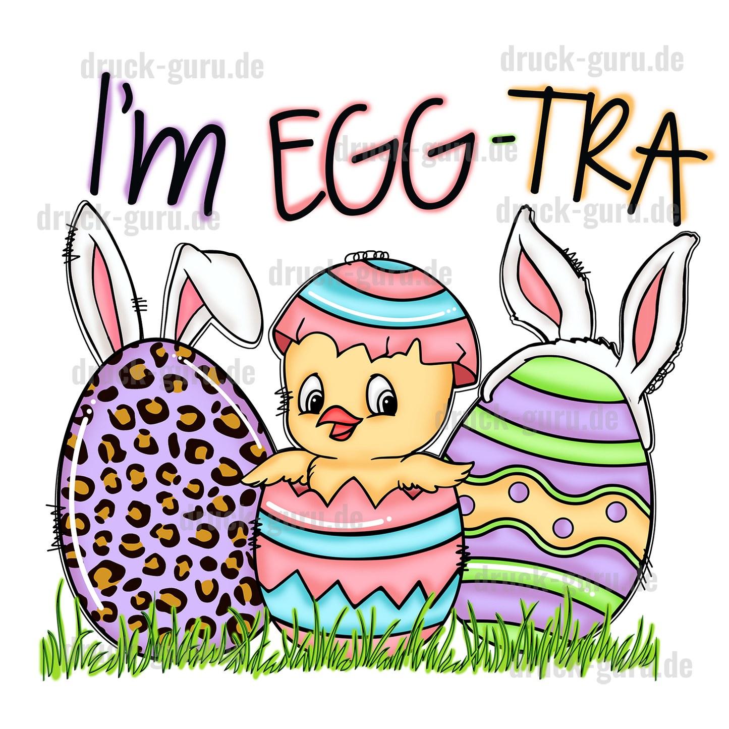 Bügelbild "I´m Egg Tra" druck-guru