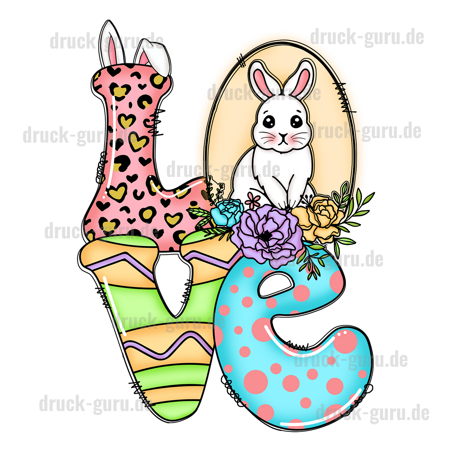 Bügelbild "Tiger Love" druck-guru