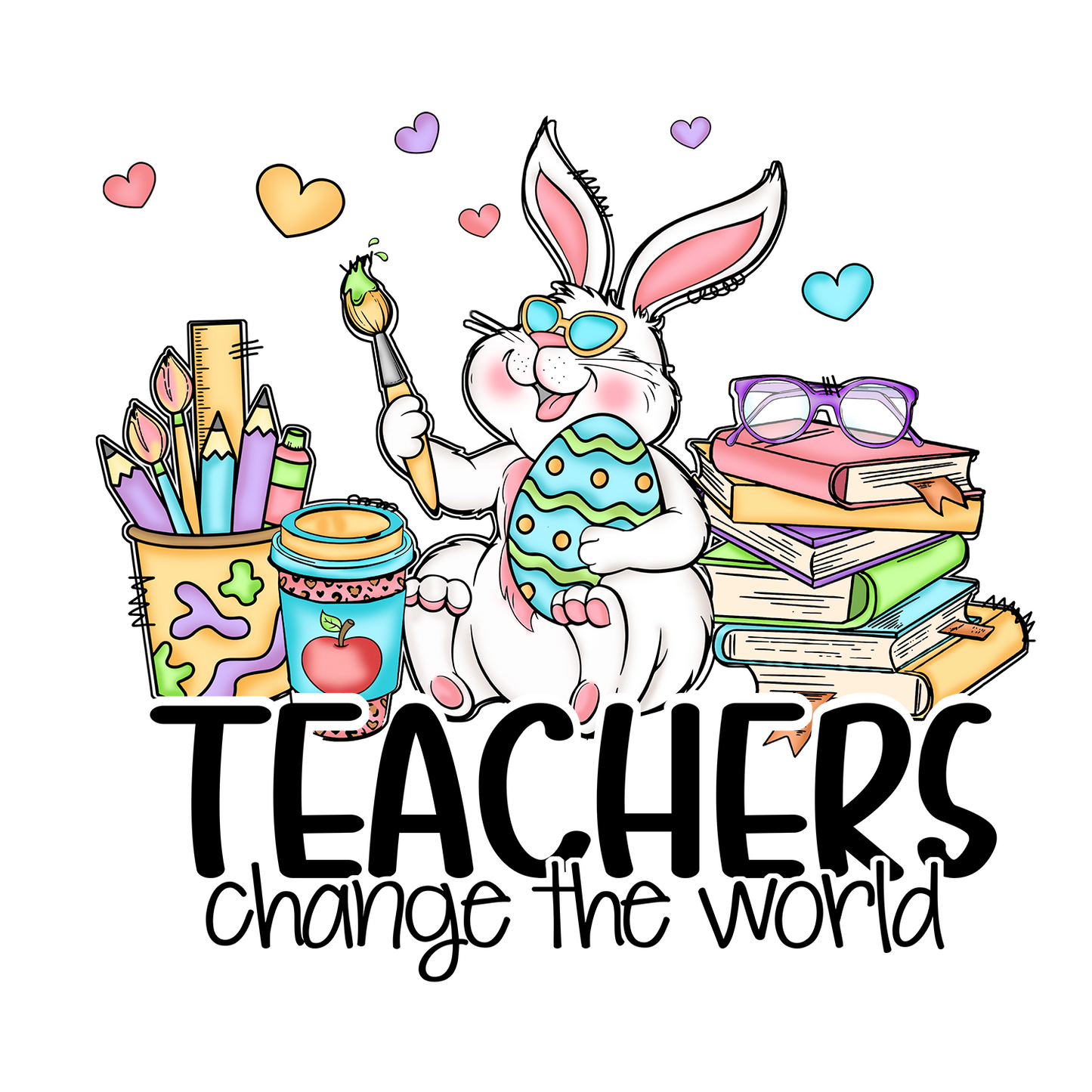 Bügelbild "Teacher Change the World" druck-guru