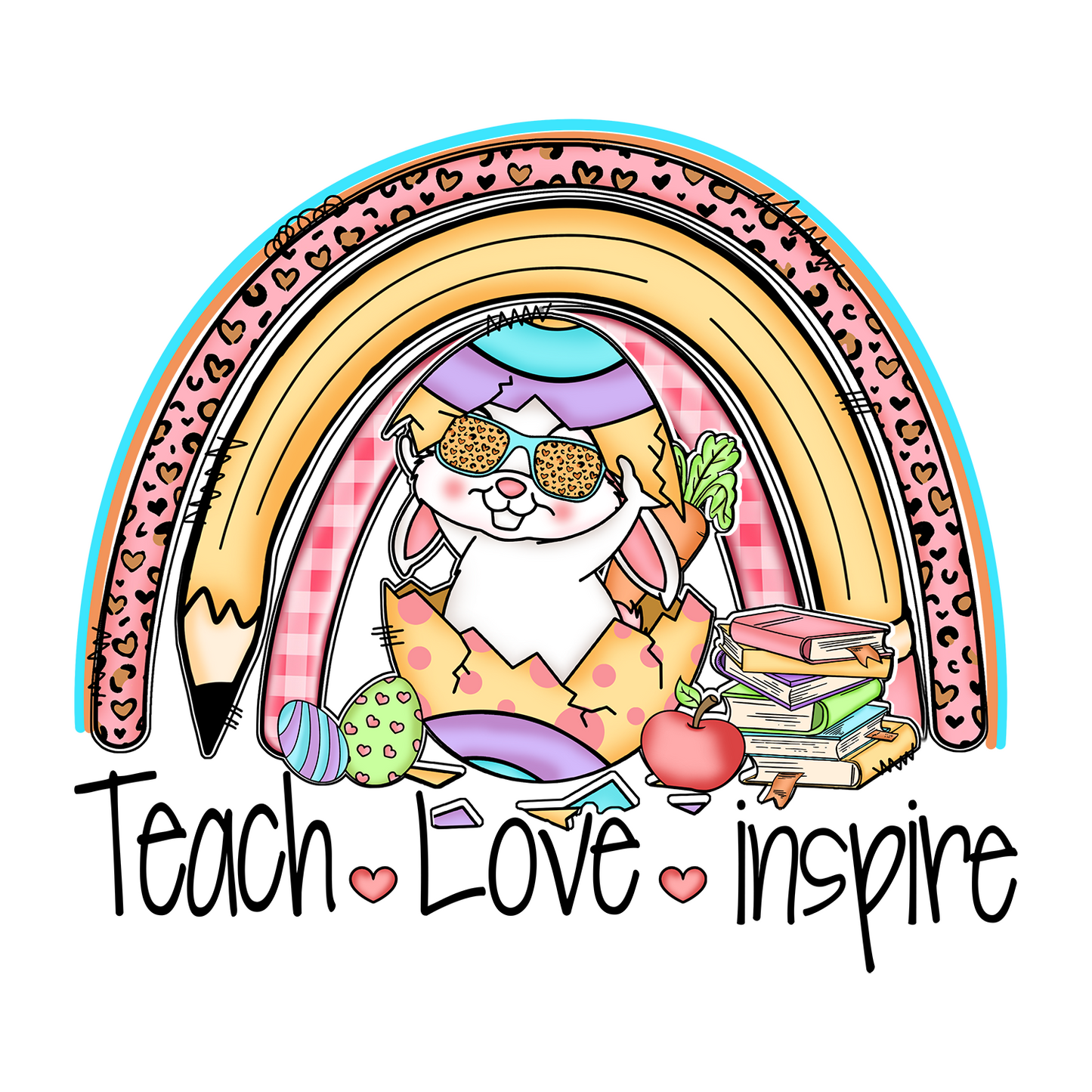 Bügelbild "Teach-Love- Inspire" druck-guru