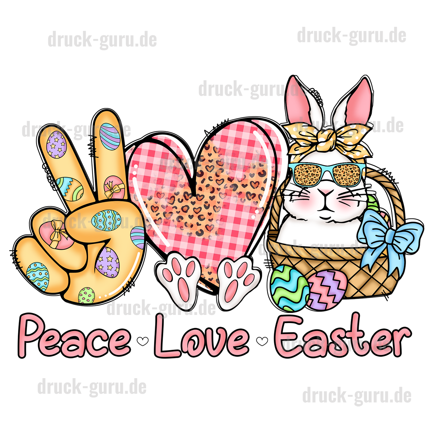 Bügelbild "Pease-Love-Easter" druck-guru
