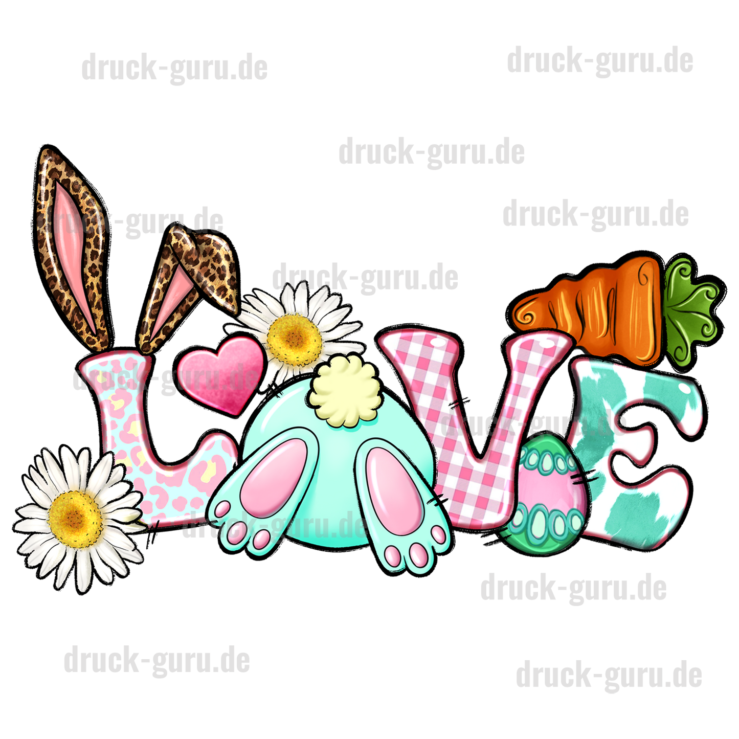 Bügelbild "Love" druck-guru