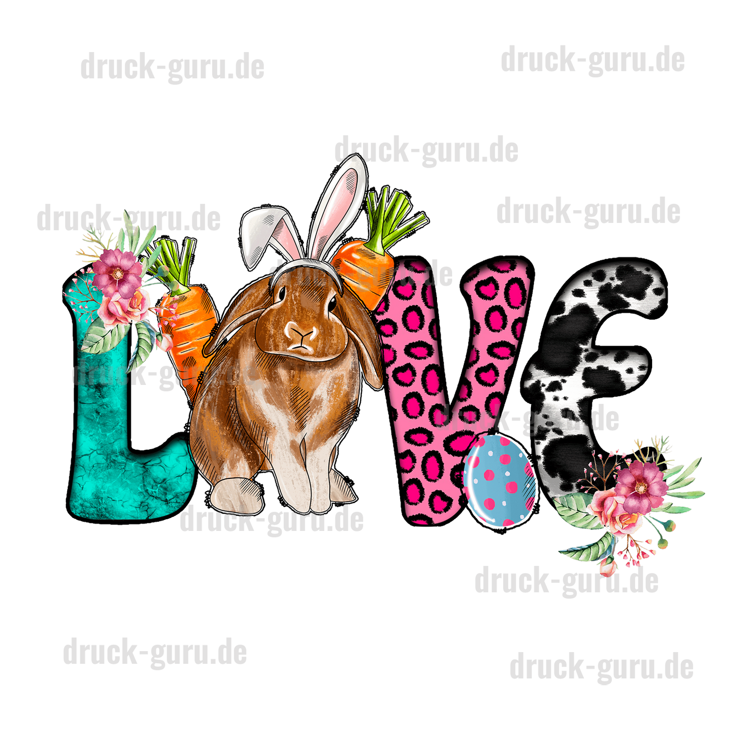 Bügelbild "Love Bunny" druck-guru