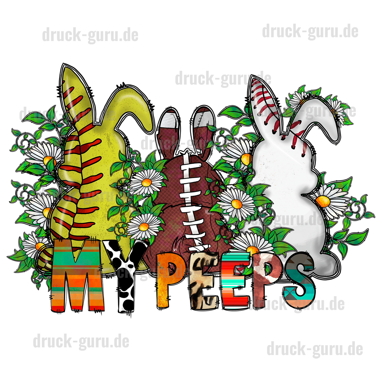 Bügelbild "My Peeps" druck-guru