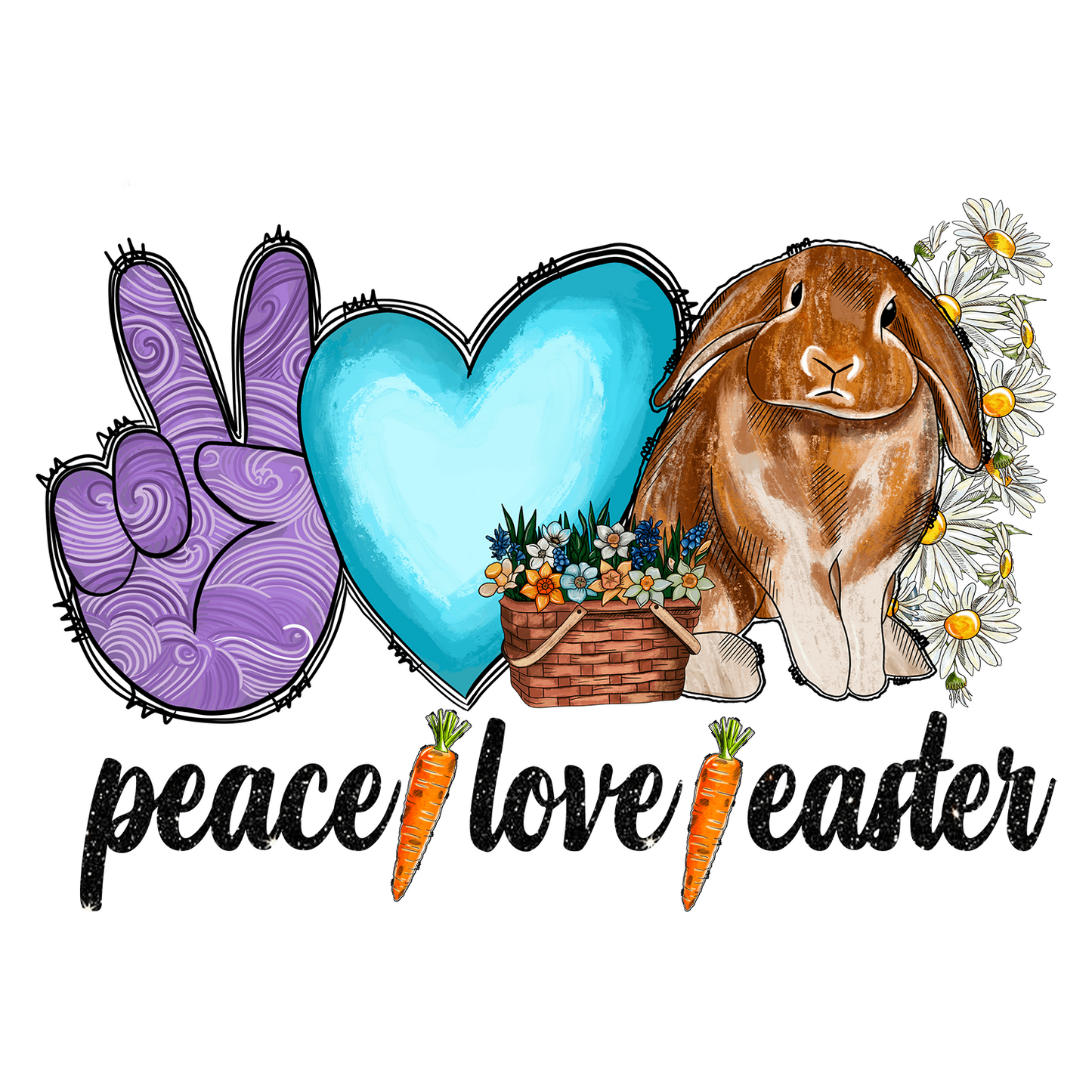 Bügelbild "Peace-Love-Easte" druck-guru