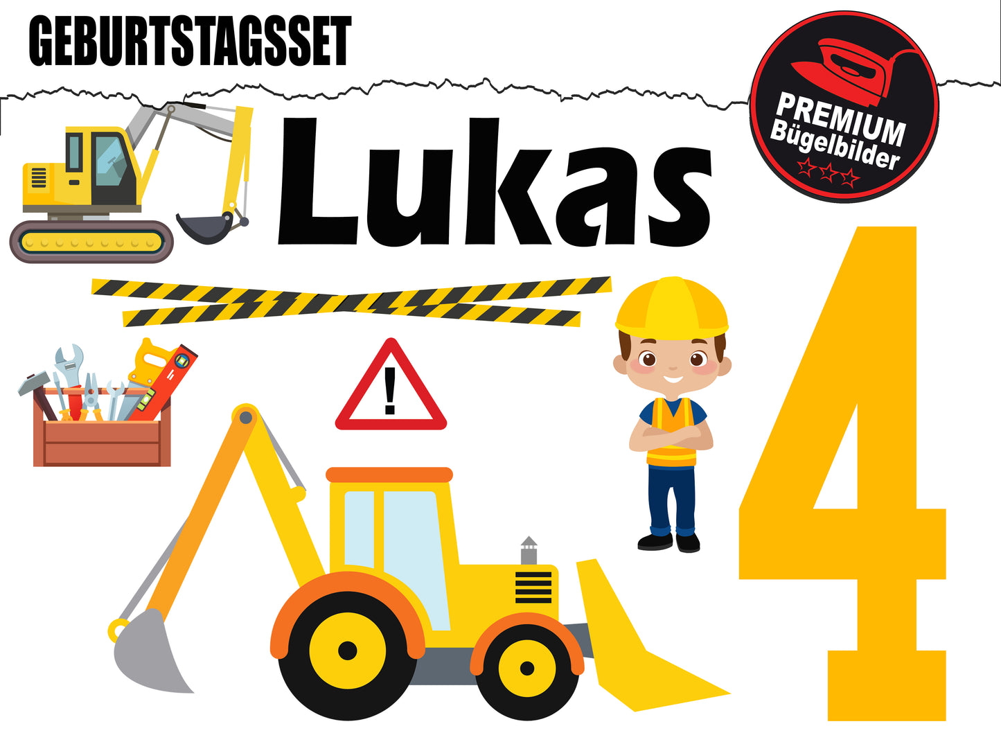 Kopie von Bügelbild DTF-Transfer Kindergeburtstag |Rennauto| druck-guru