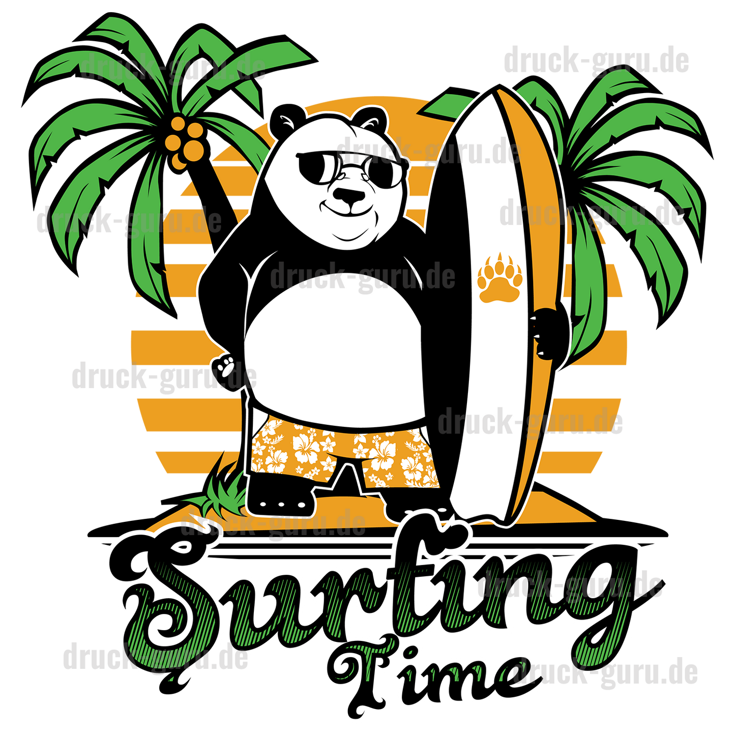 Bügelbild "Surfing-Time" druck-guru