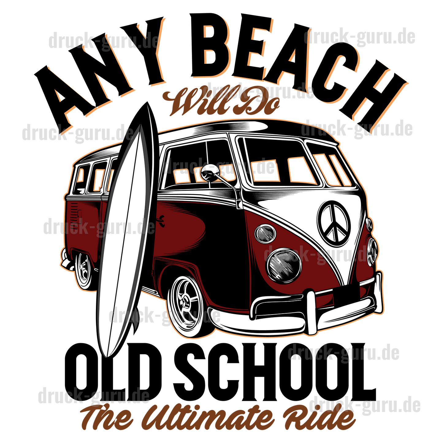 Bügelbild "Old-School" druck-guru