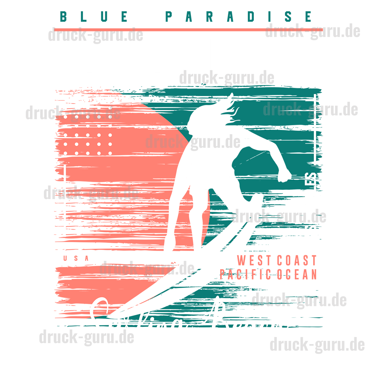 Bügelbild "Blue-Paradiese" druck-guru
