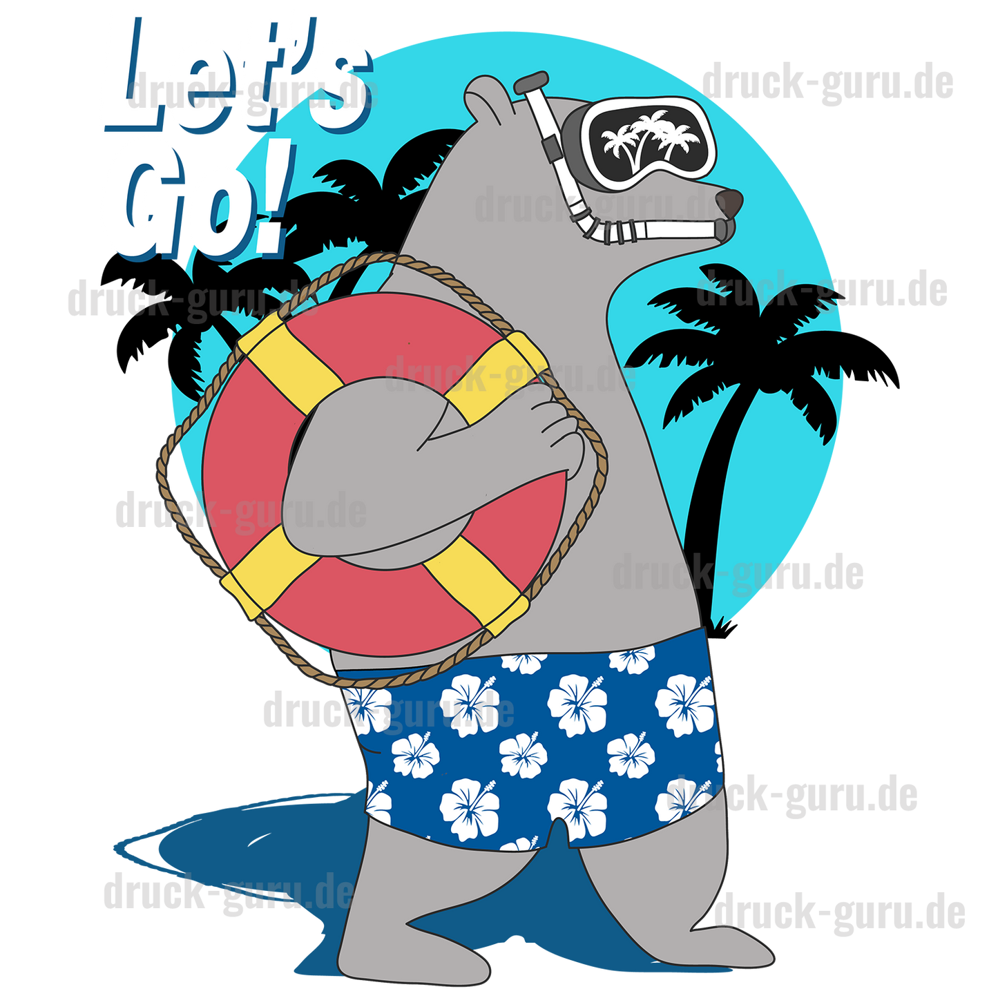 Bügelbild "Let`s go" druck-guru