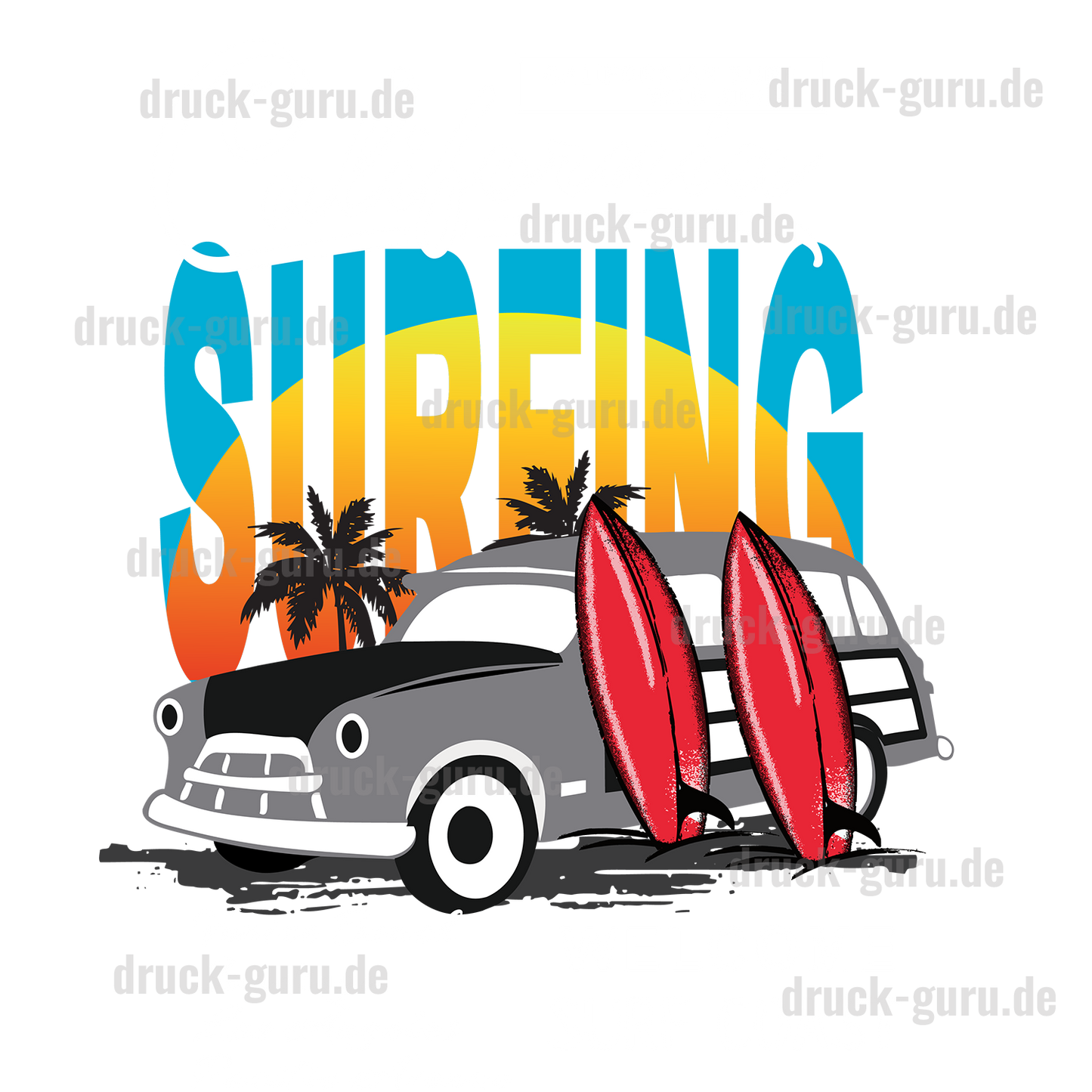Bügelbild "Surfing" druck-guru