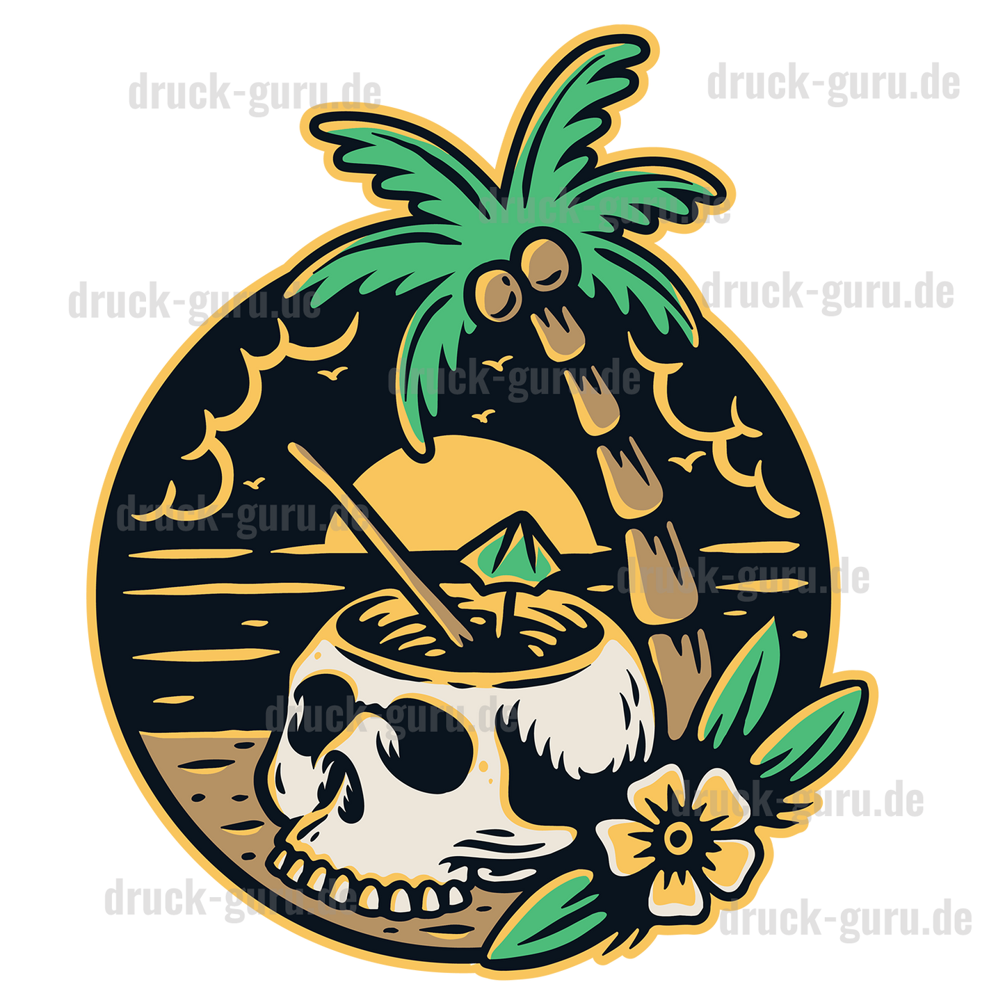 Bügelbild "Skull-Coctail" druck-guru