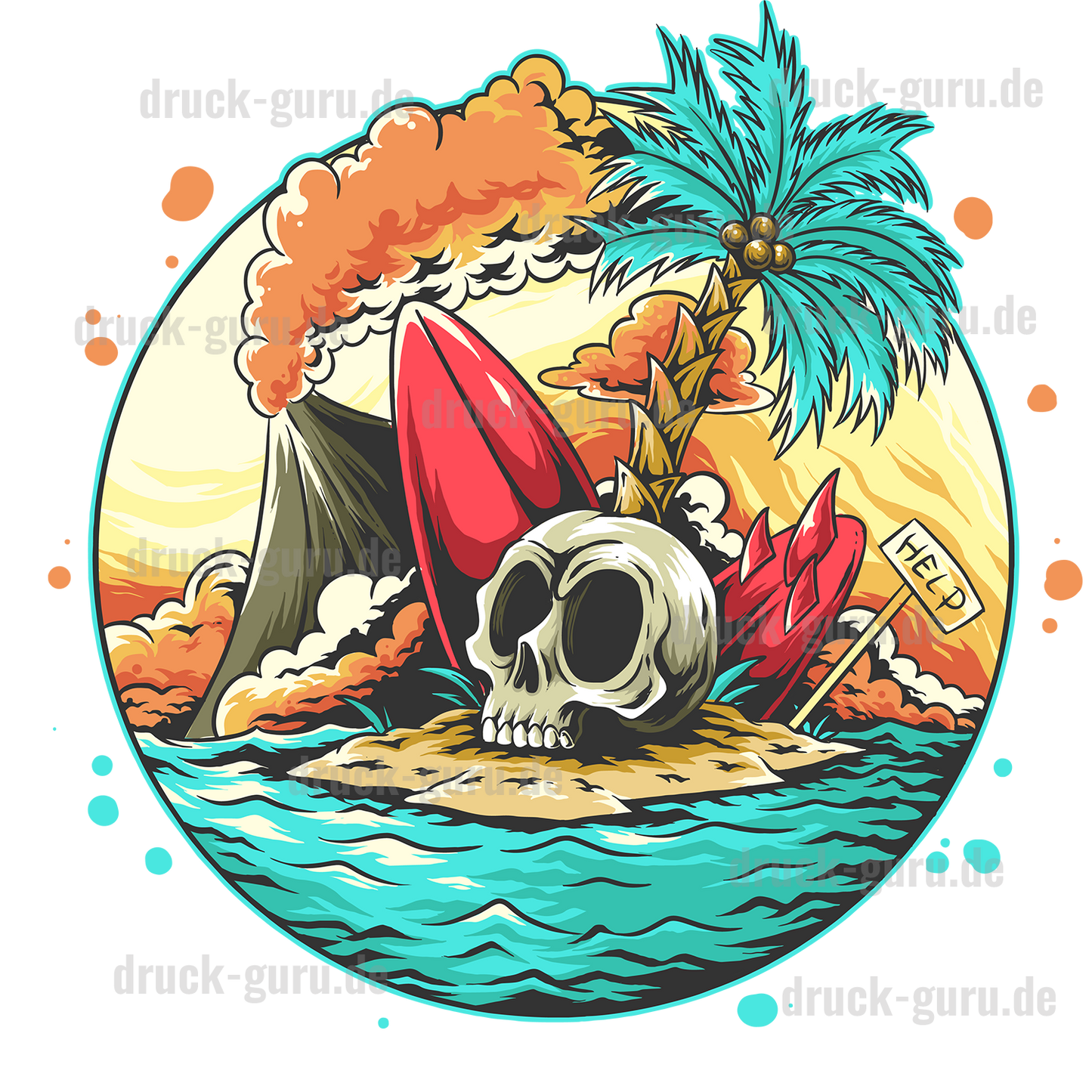 Bügelbild "Help" druck-guru