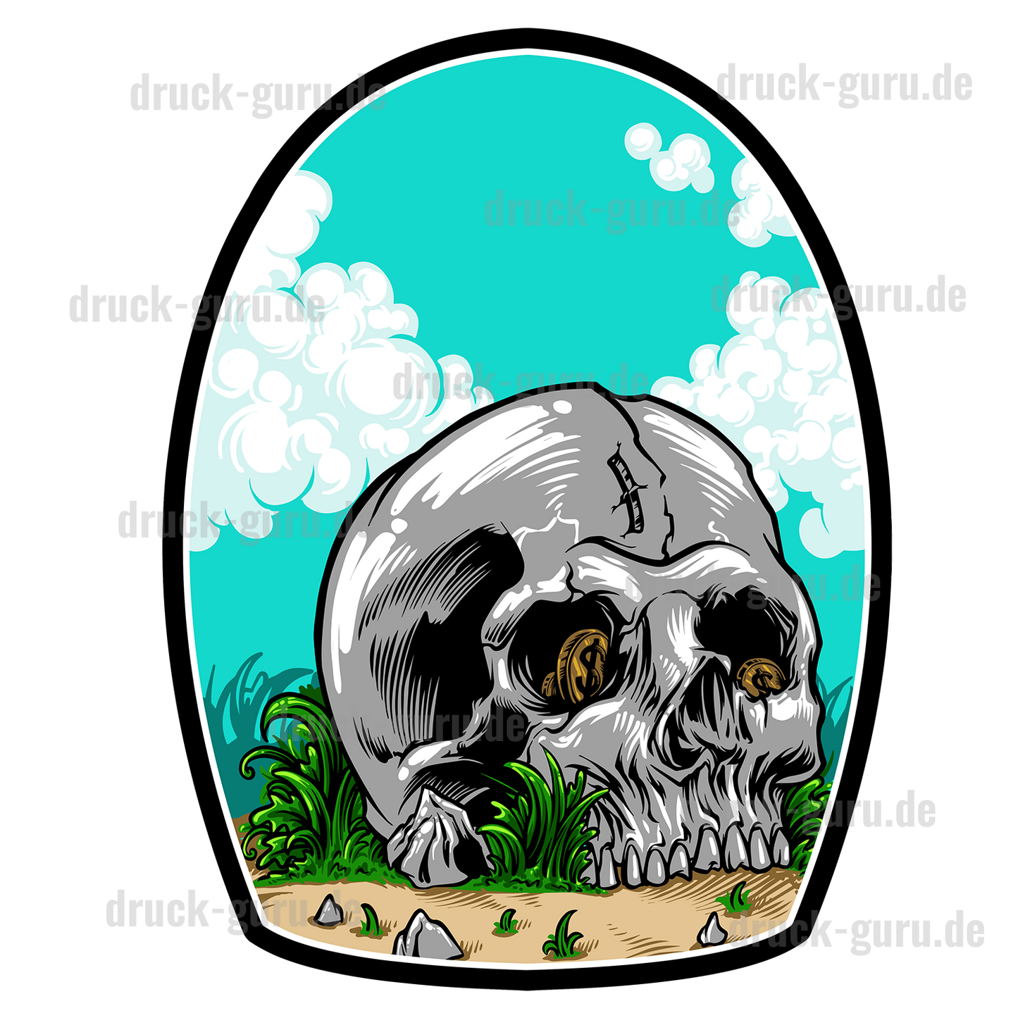 Bügelbild "Beach-Skull" druck-guru