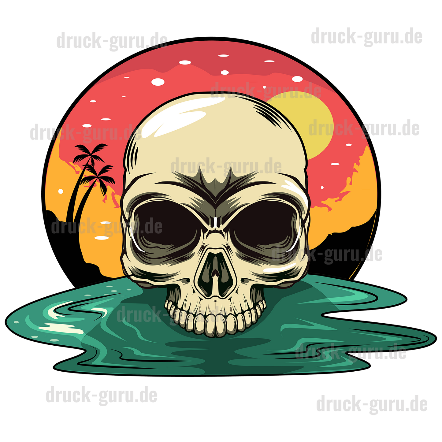 Bügelbild "Water-Skull" druck-guru