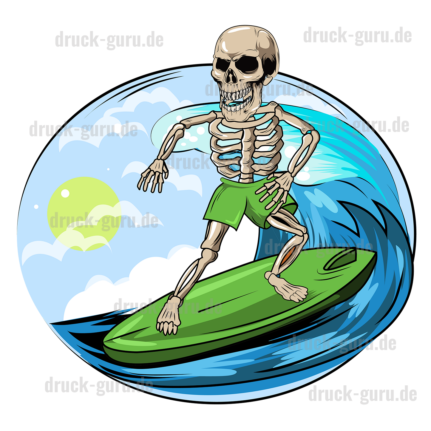 Bügelbild "Green-Wave" druck-guru