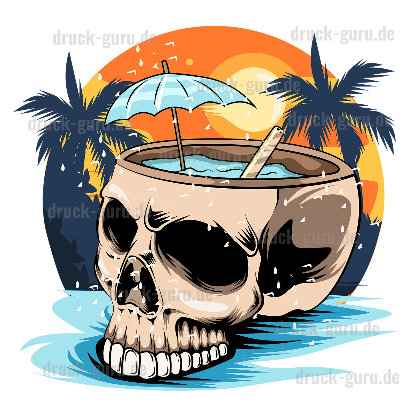 Bügelbild "Sunset-Party" druck-guru