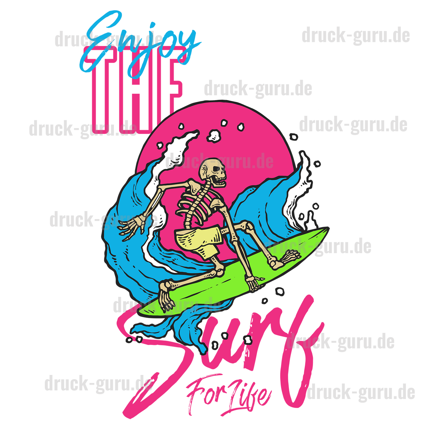 Bügelbild "Surf for Life" druck-guru