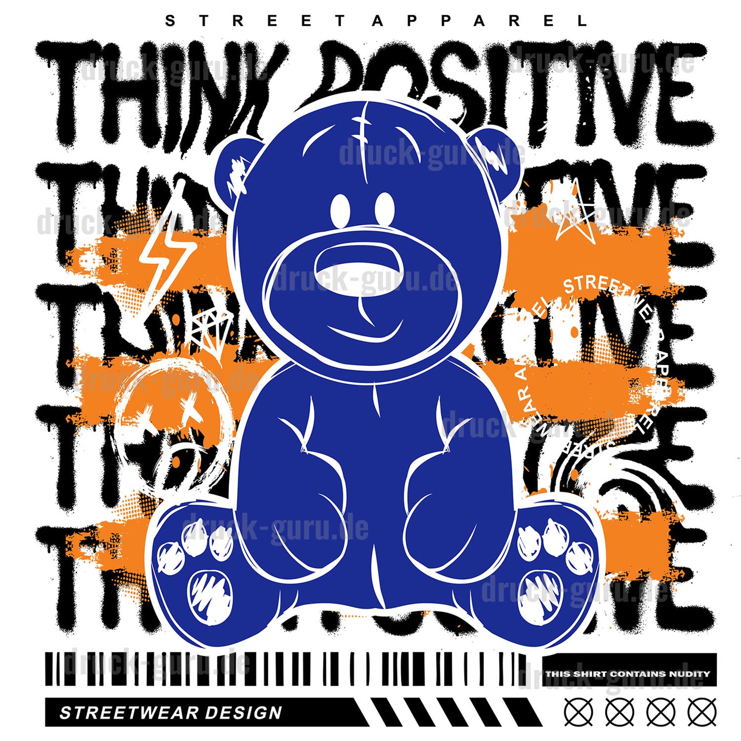Bügelbild "Teddy Positive" druck-guru