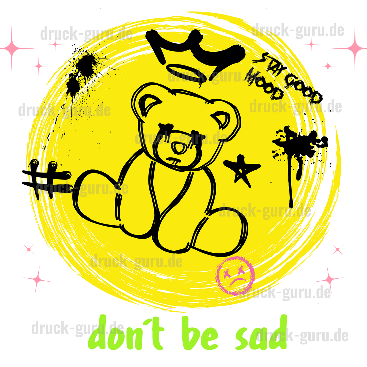 Bügelbild "Don`t be sad" druck-guru