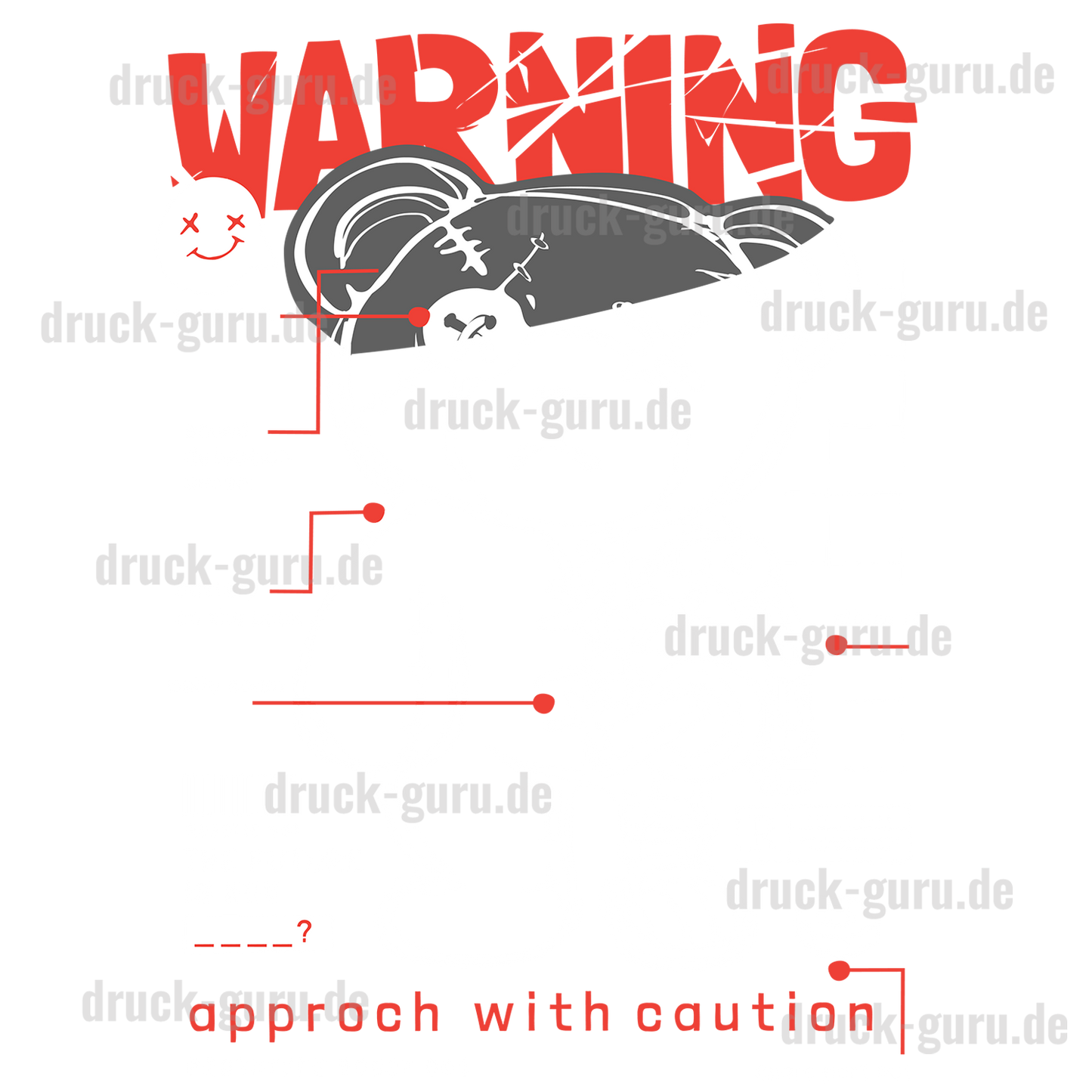 Bügelbild "Teddy Warning" druck-guru