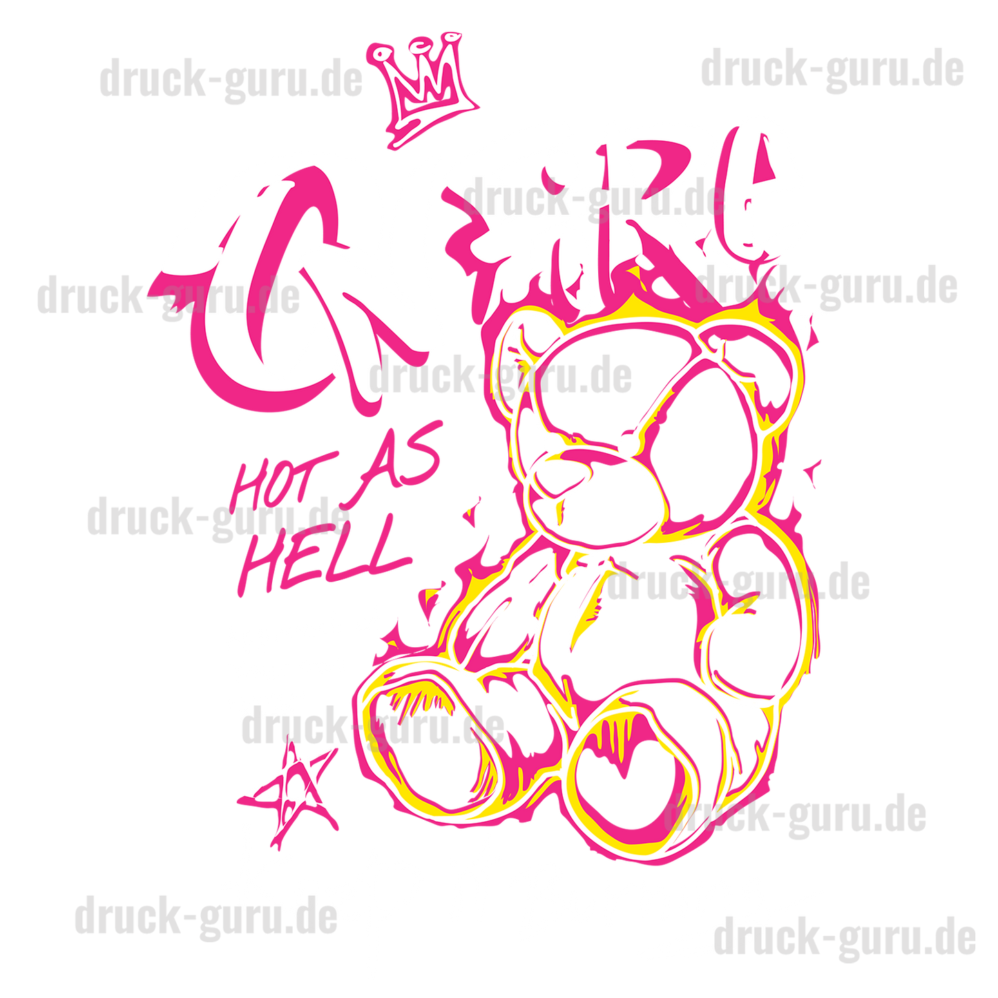 Bügelbild "Teddy Happy" druck-guru