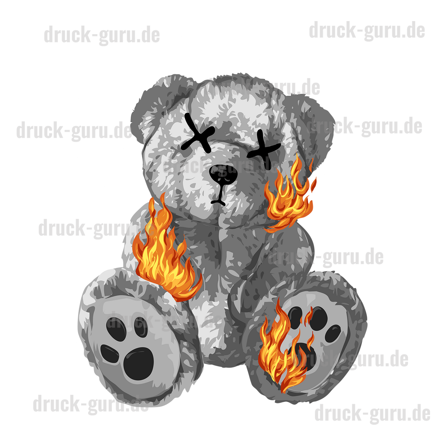 Bügelbild "Teddy On Fire" druck-guru