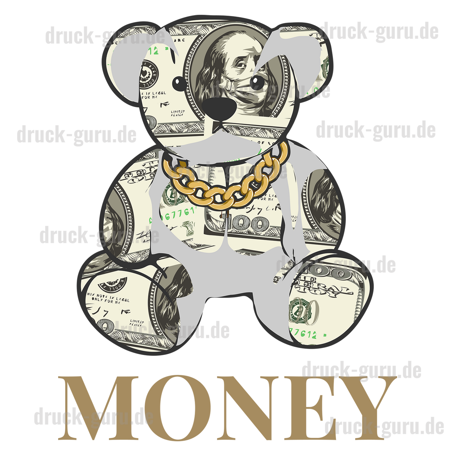 Bügelbild "Teddy Money Man" druck-guru