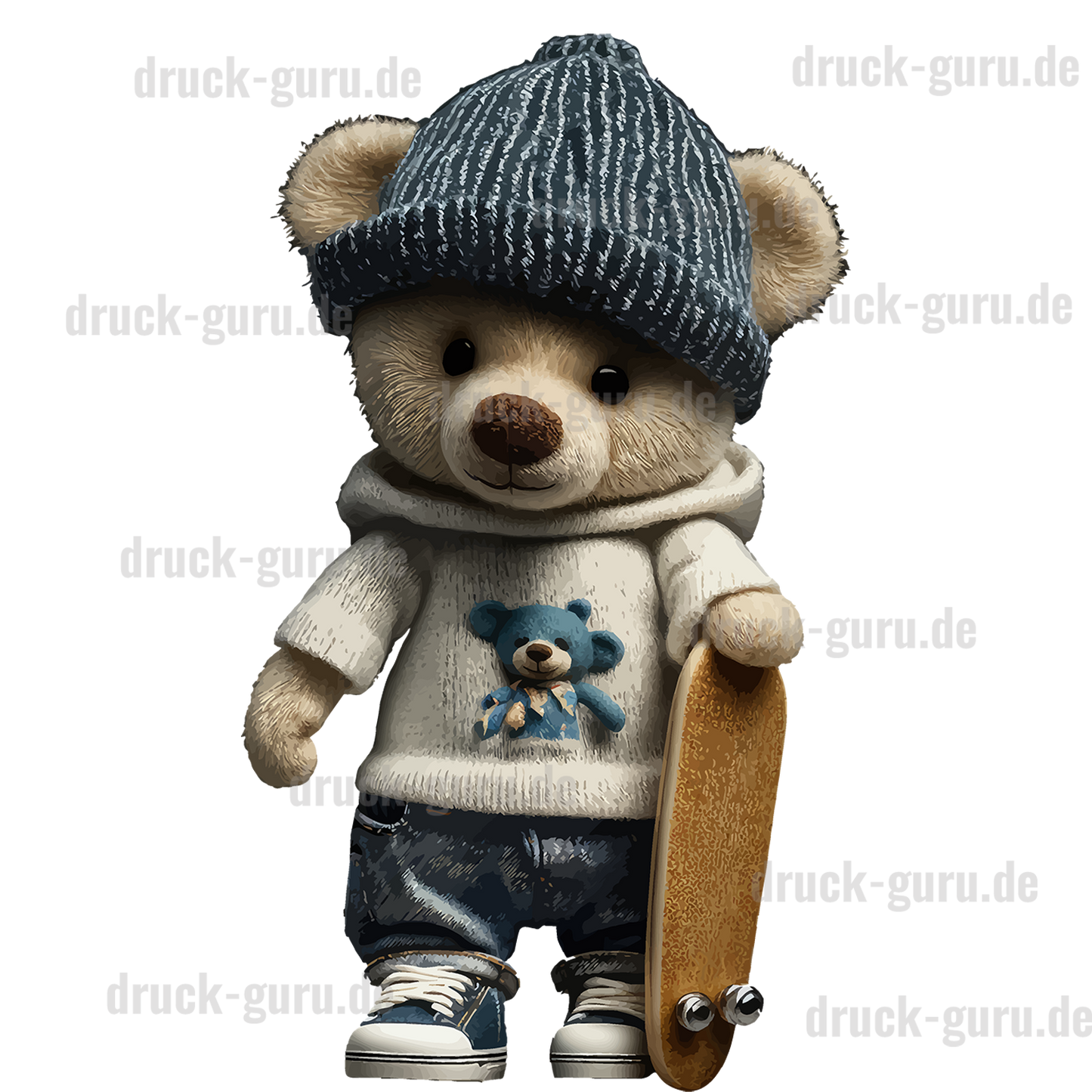 Bügelbild "Teddy Scater Bil" druck-guru