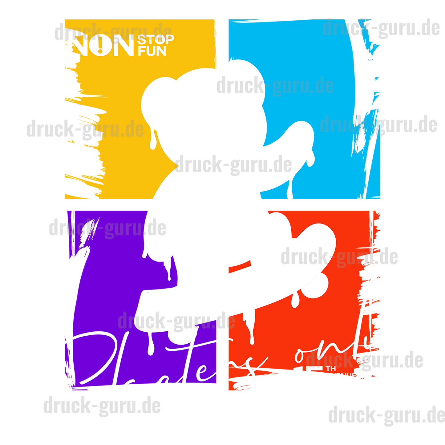 Bügelbild "Teddy Skater Only" druck-guru