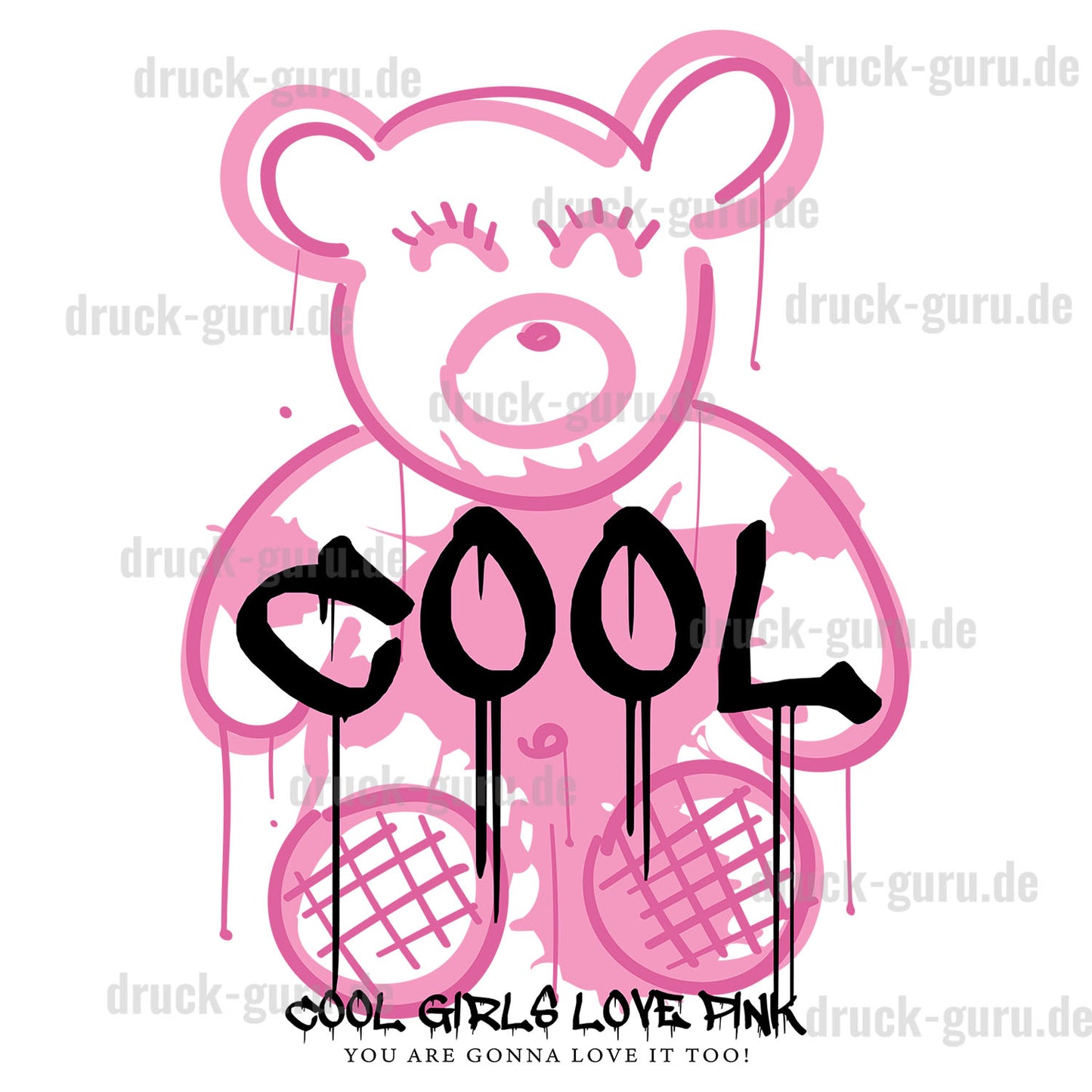 Bügelbild "Teddy Love Pink" druck-guru