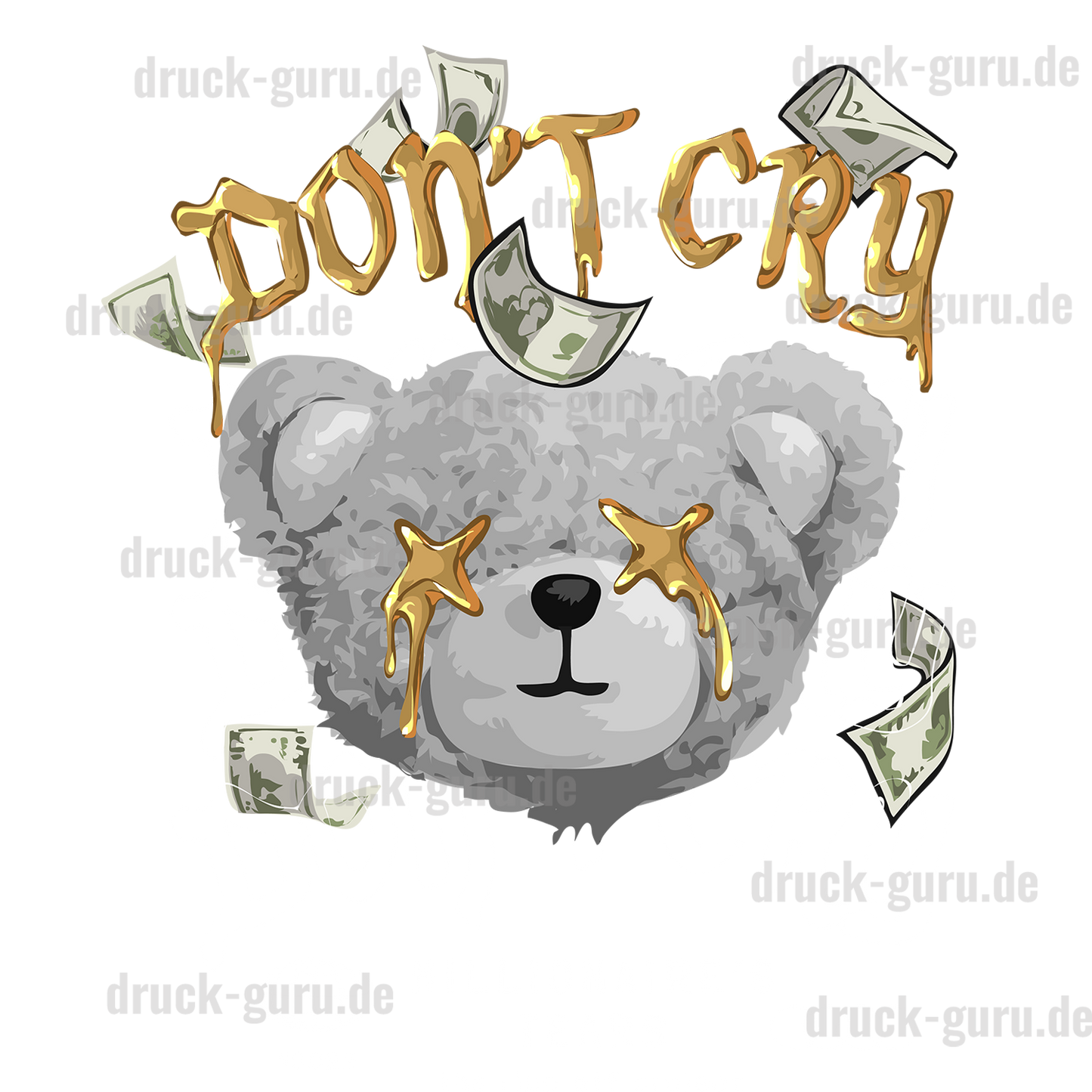 Bügelbild "Teddy Don´t Cry" druck-guru