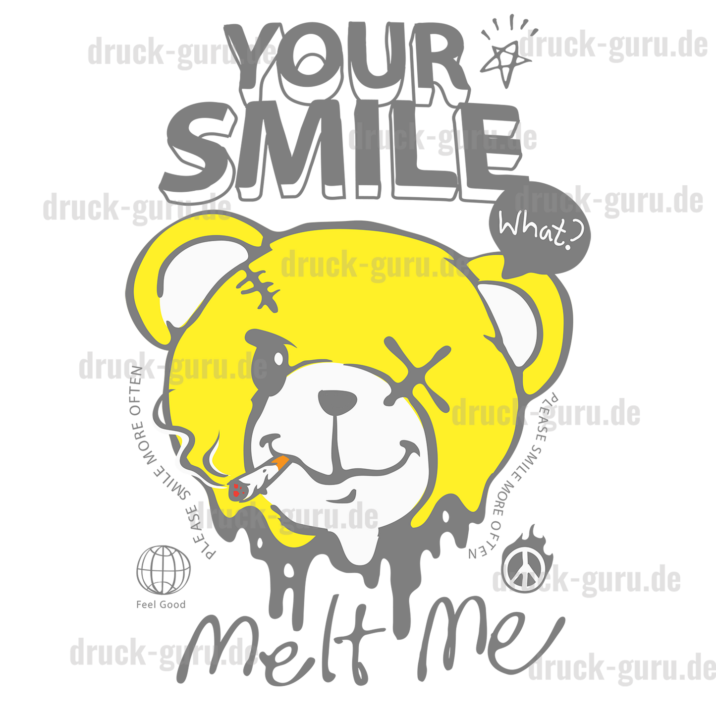 Bügelbild "Teddy Your Smile" druck-guru