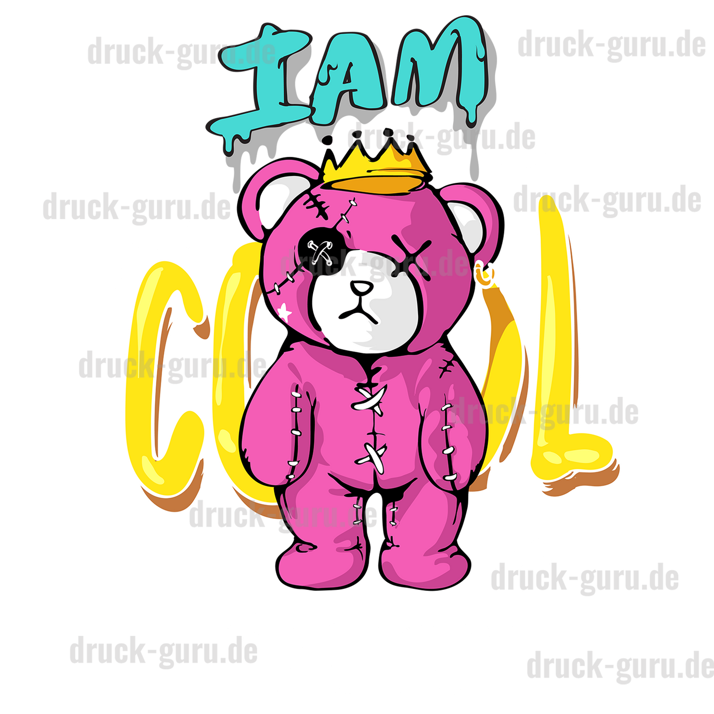 Bügelbild "Teddy I´m Cool" druck-guru