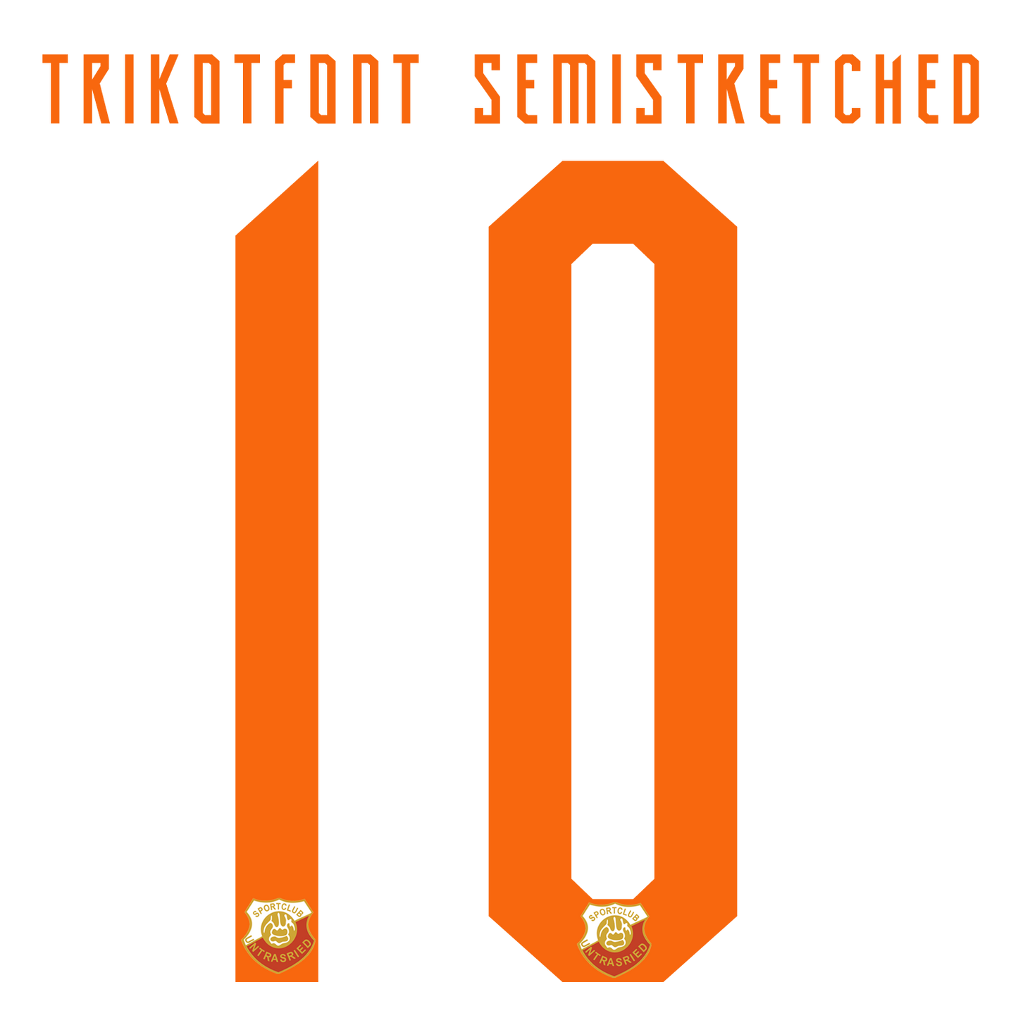Nummernsatz "Trikotfont Semi" + Teamlogo druck-guru
