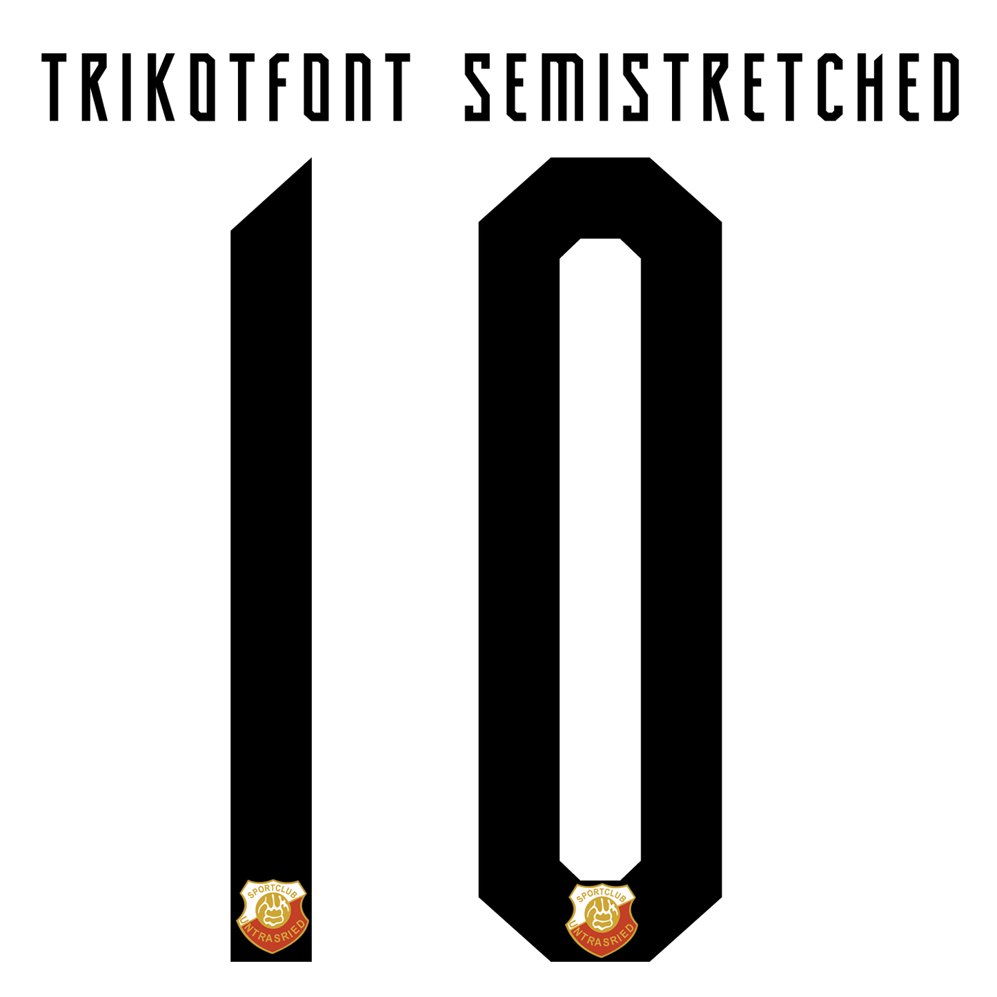 Nummernsatz "Trikotfont Semi" + Teamlogo druck-guru