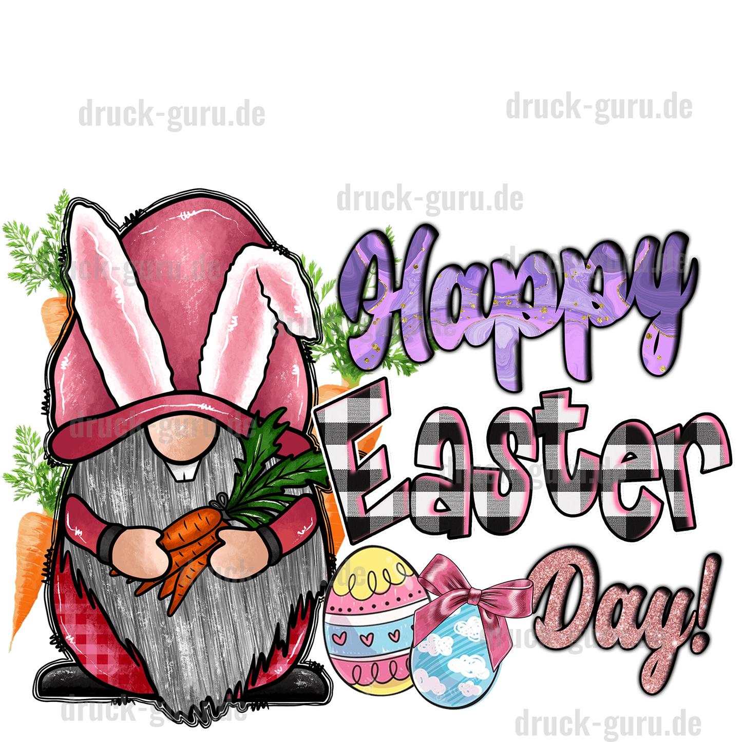 Bügelbild "Happy Easter Day" druck-guru