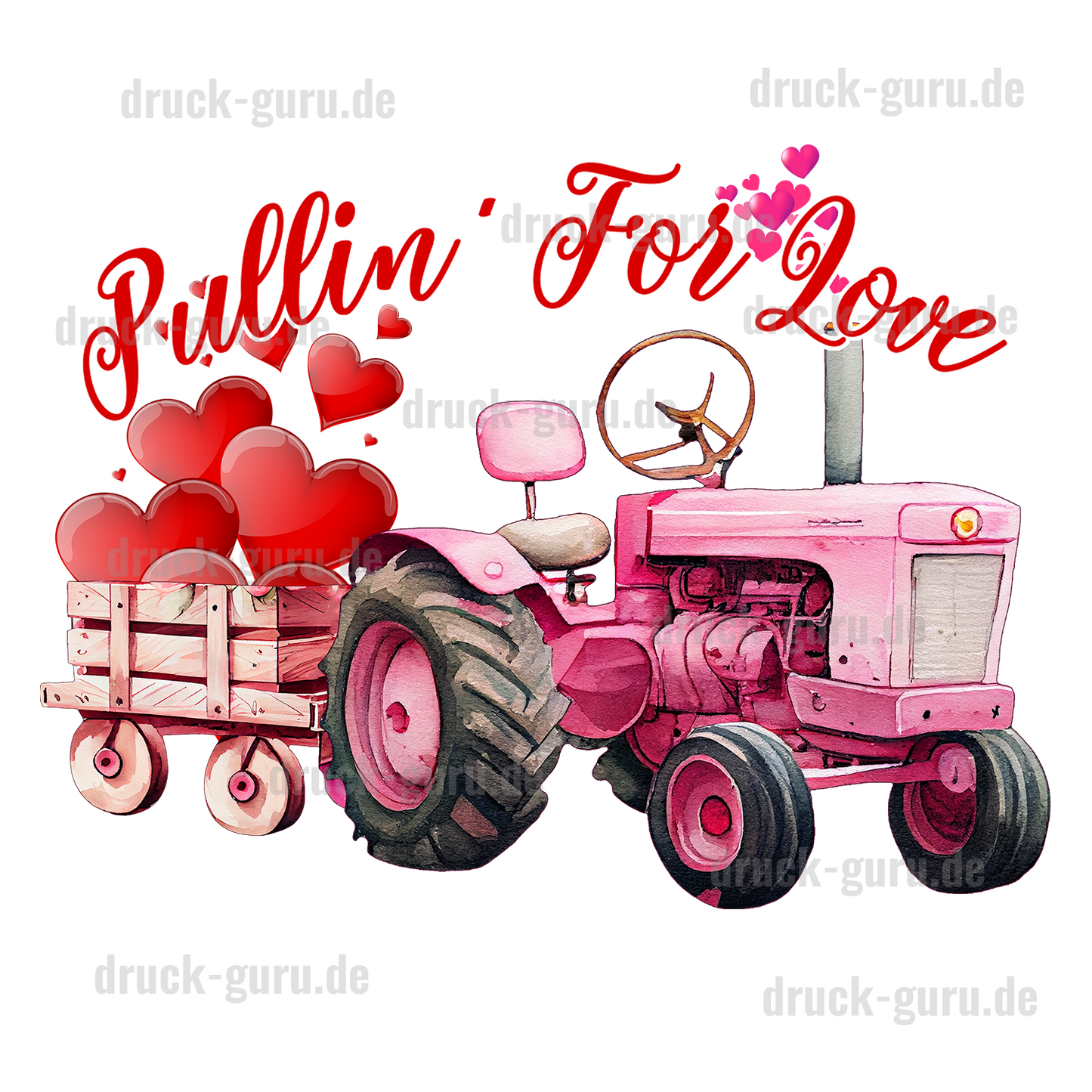 Bügelbild "Traktor with Love" druck-guru
